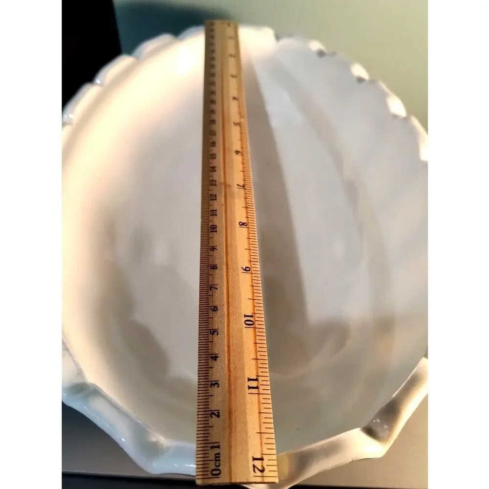 839. Milk Glass Footed Fruit Bowl Harvest